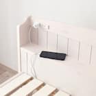 セミシングルショート ベッドフレーム (ボンネルコイルマットレス付き ホワイトウォッシュ) 2枚目画像