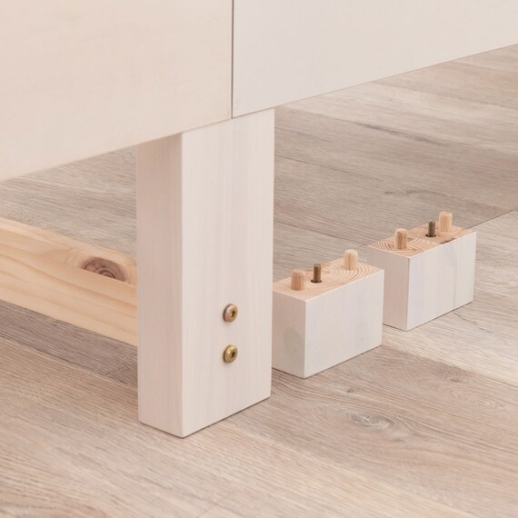 セミシングルショート ベッドフレーム (ボンネルコイルマットレス付き ホワイトウォッシュ) 3枚目画像