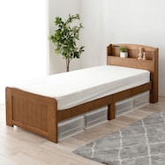 セミシングルショート ベッドフレーム (ボンネルコイルマットレス付き)