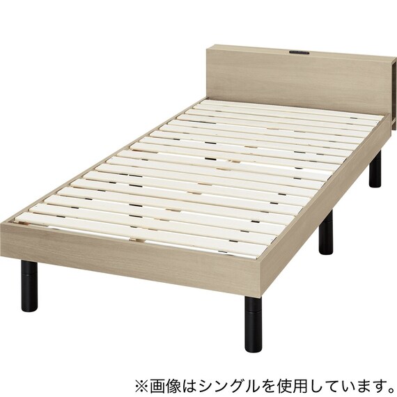 シングル棚付きすのこベッドフレームマットレスセット(MD002 GW/RX05) 12枚目画像