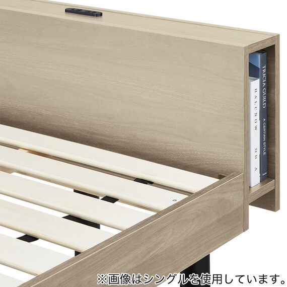 シングル棚付きすのこベッドフレームマットレスセット(MD002 GW/RX05) 15枚目画像