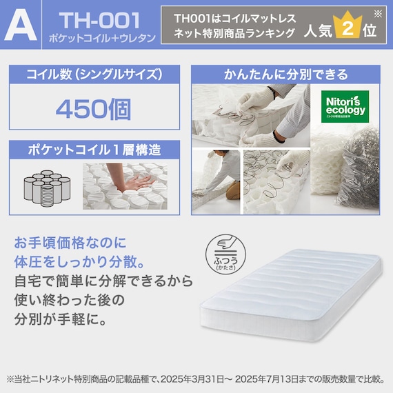 シングル棚付きすのこベッドフレームマットレスセット(MD002 WW/TH-001) 3枚目画像