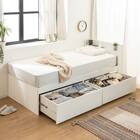 シングル 棚コンセント付きチェストベッドフレーム (SCL 深引きタイプ ホワイト) 1枚目画像