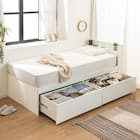 シングル 棚コンセント付きチェストベッドフレーム (SCL 深引きタイプ ホワイト) 1枚目画像