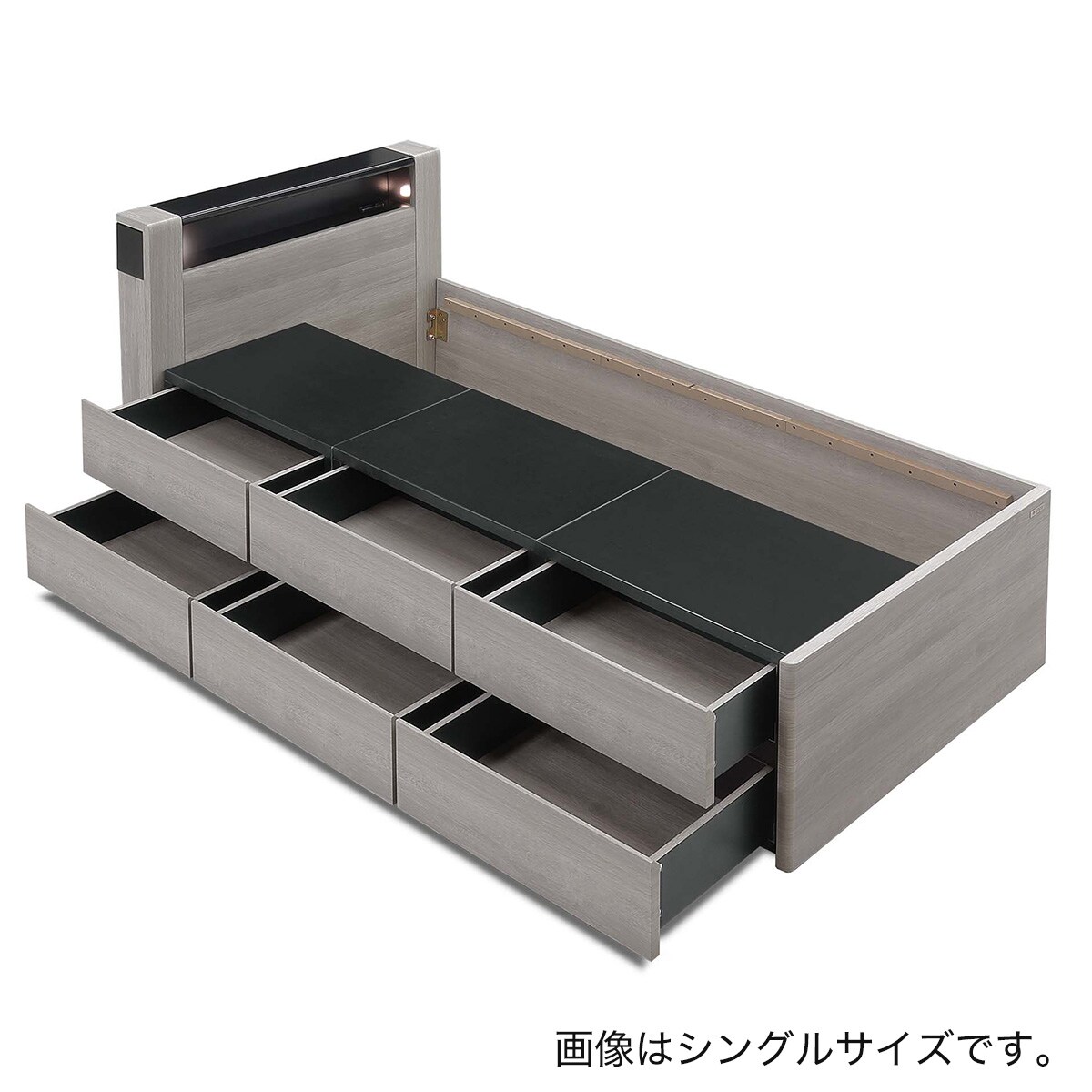 セミダブル 収納付きベッドフレーム (サイドボックスタイプ) | ニトリ