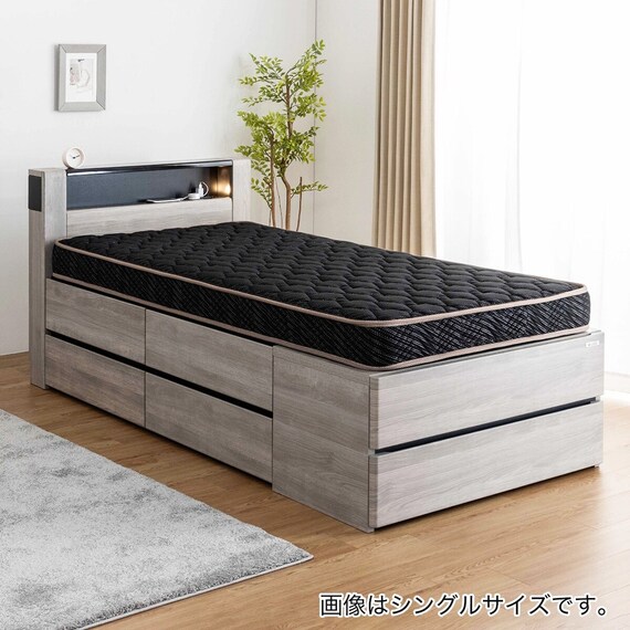 セミダブル 収納付きベッドフレーム (フットボックスタイプ) 1枚目画像