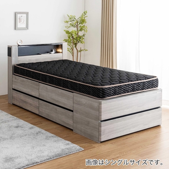 セミダブル 収納付きベッドフレーム (フットボックスタイプ) 1枚目画像