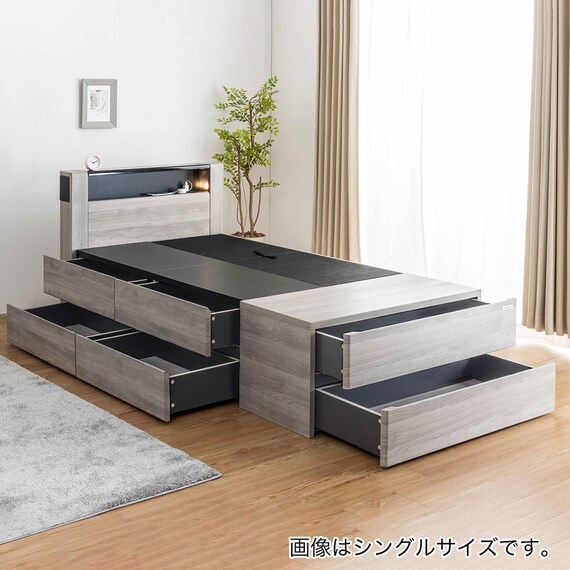 セミダブル 収納付きベッドフレーム (フットボックスタイプ) 3枚目画像