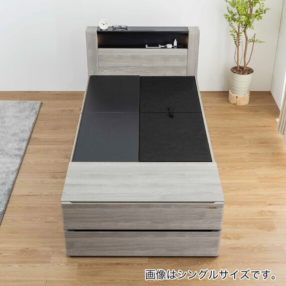 セミダブル 収納付きベッドフレーム (フットボックスタイプ) 4枚目画像