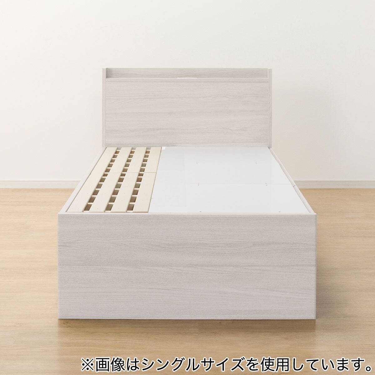 大容量収納×棚・コンセント付き】チェストベッド + マットレスセット