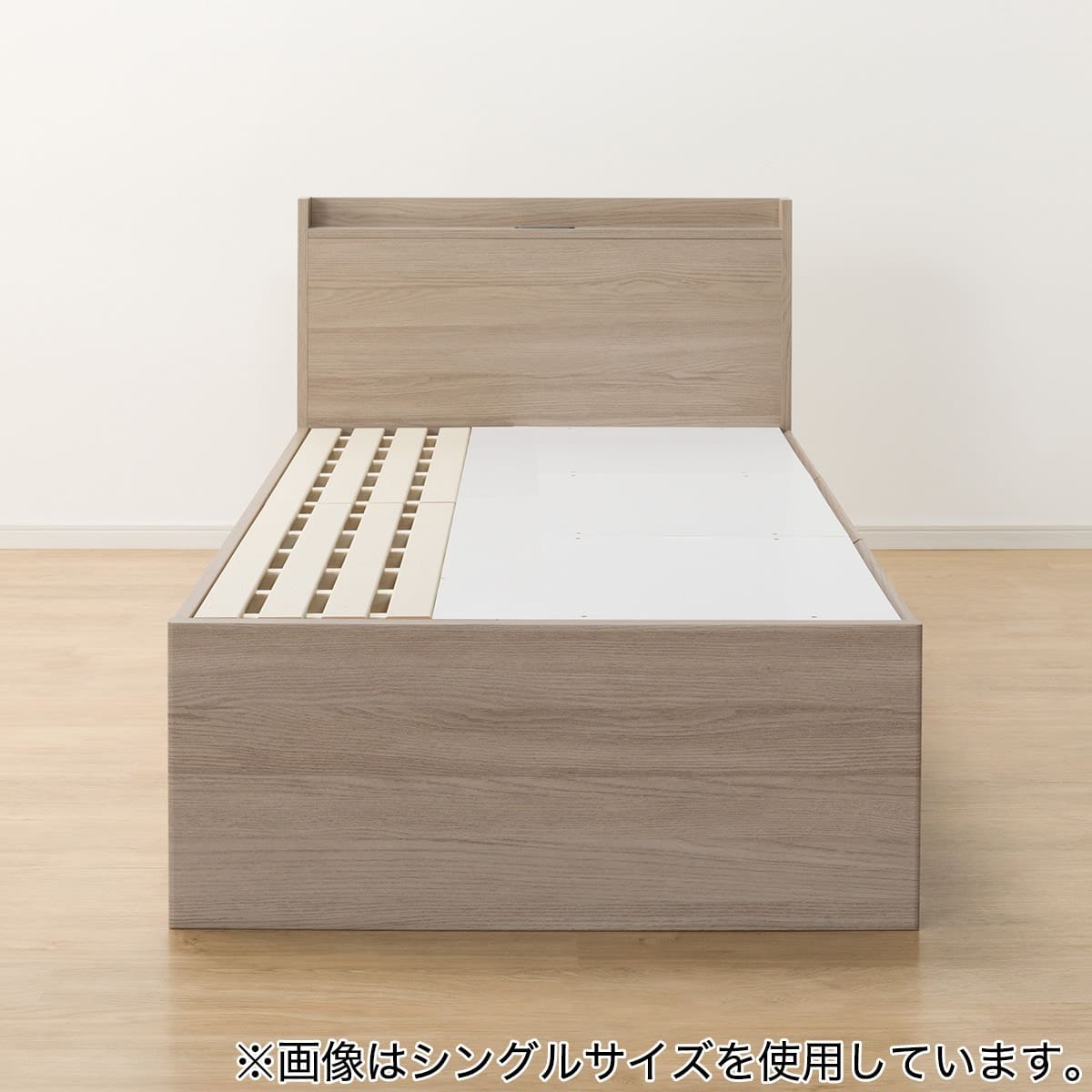 大容量収納×棚・コンセント付き】チェストベッド + マットレスセット