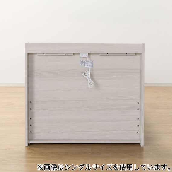【大容量収納×棚・コンセント付き】チェストベッドフレーム セミダブル (N-ジオT2-DP 40O-S すのこ WW) 16枚目画像