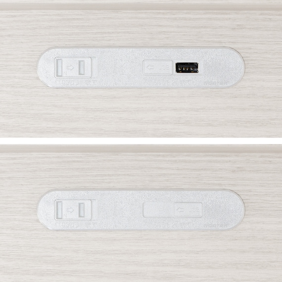 【大容量収納×棚・コンセント付き】チェストベッドフレーム セミダブル (N-ジオT2-DP 40O-S すのこ WW) 19枚目画像