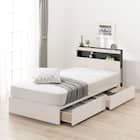 シングル 棚・ 収納付きベッドフレーム(NS-005 浅型 床板 WW) 1枚目画像