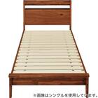 ダブルすのこベッドフレーム(MF501 キャビネット 棚/コンセント/照明付き BR) 2枚目画像