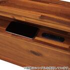 ダブルすのこベッドフレーム(MF501 キャビネット 棚/コンセント/照明付き BR) 5枚目画像