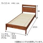 ダブルすのこベッドフレーム(MF501 キャビネット 棚/コンセント/照明付き BR) 11枚目画像