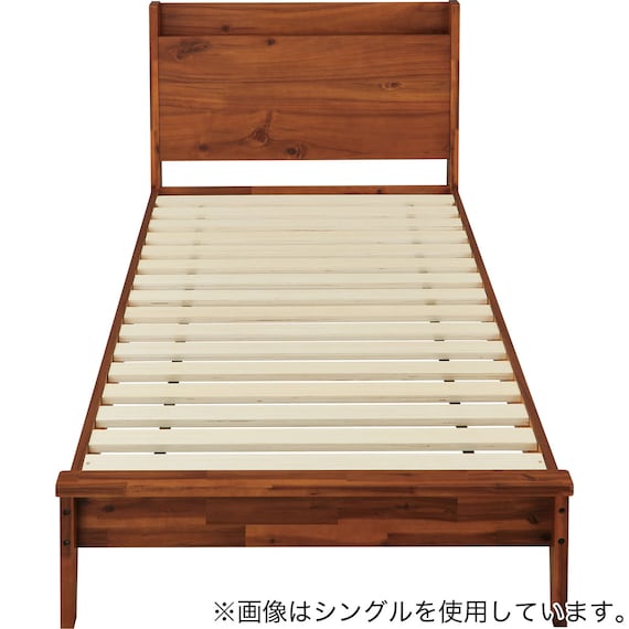 セミダブルすのこベッドフレーム(MF501 フラットタイプ 棚付き BR) 2枚目画像