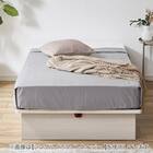 収納付きベッドフレーム シングル ヘッドレスタイプ (OP IB 縦開き 浅型 WW) 3枚目画像