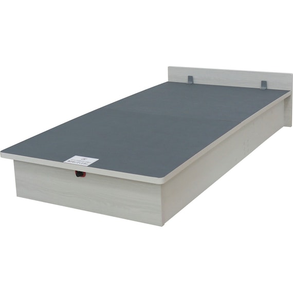 収納付きベッドフレーム シングル ヘッドレスタイプ (OP IB 縦開き 浅型 WW) 4枚目画像