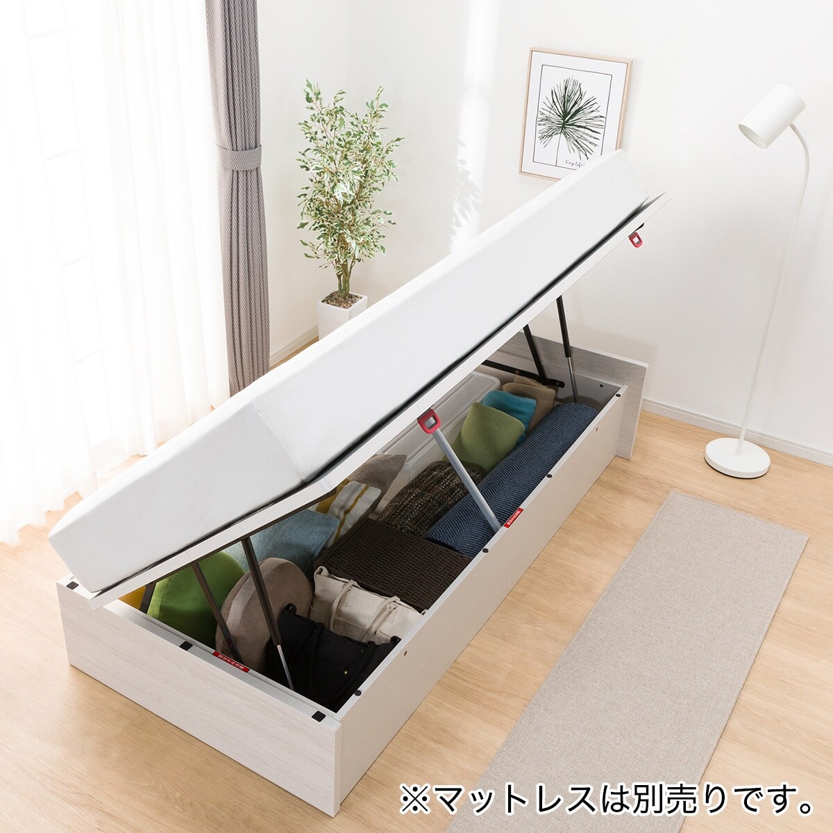 シングルベッドフレーム(OP IB ヘッドレス よこ開き 深型 WW