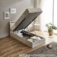 【選べるヘッドボード・収納タイプ】収納付きベッドフレーム(OP IB たて開き)