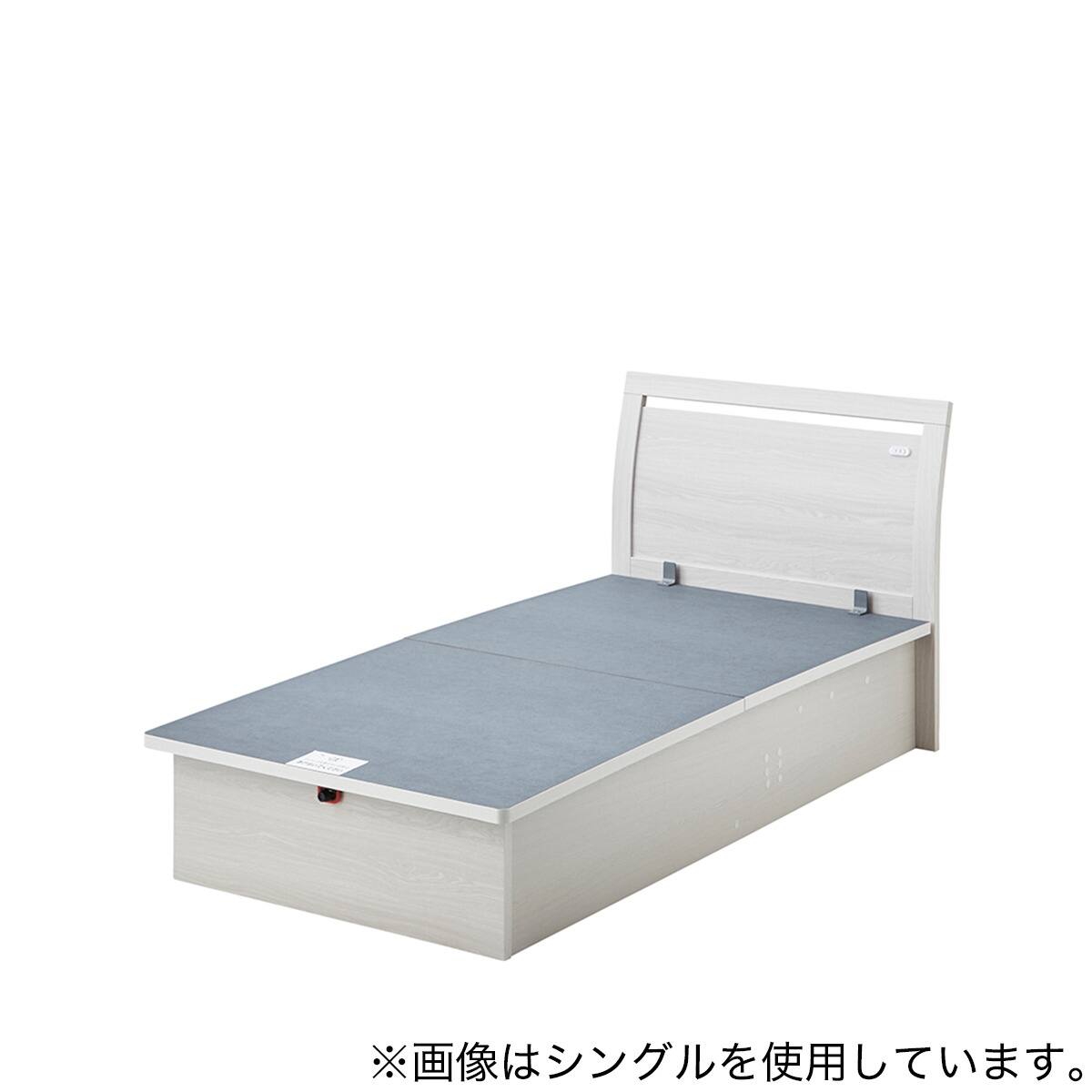 収納付きベッドフレーム シングル フラットタイプ (OP IB 縦開き 深型