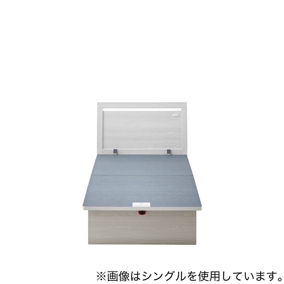 収納付きベッドフレーム シングル フラットタイプ (OP IB 縦開き 深型
