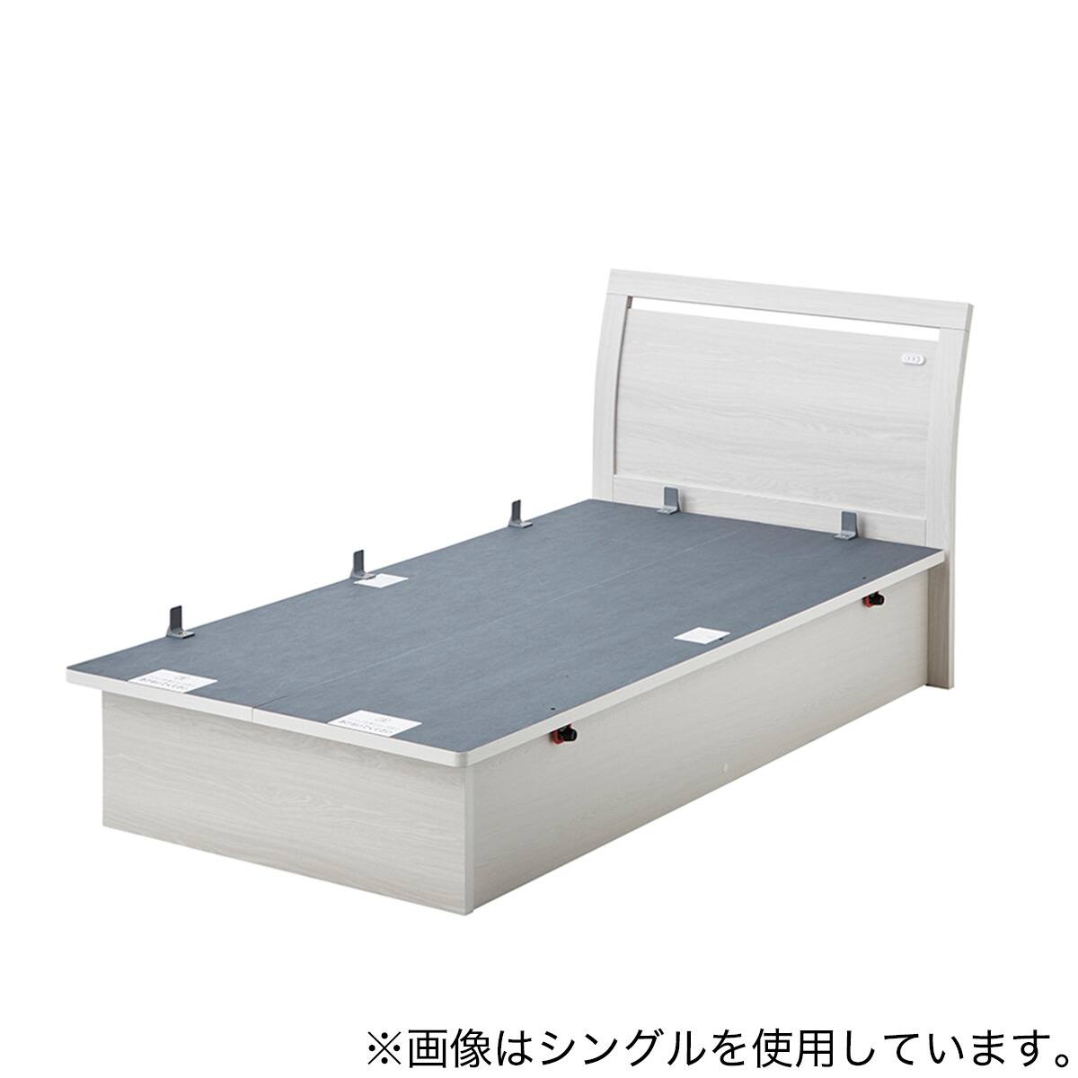 収納付きベッドフレーム シングル フラットタイプ (OP IB 横開き 深型