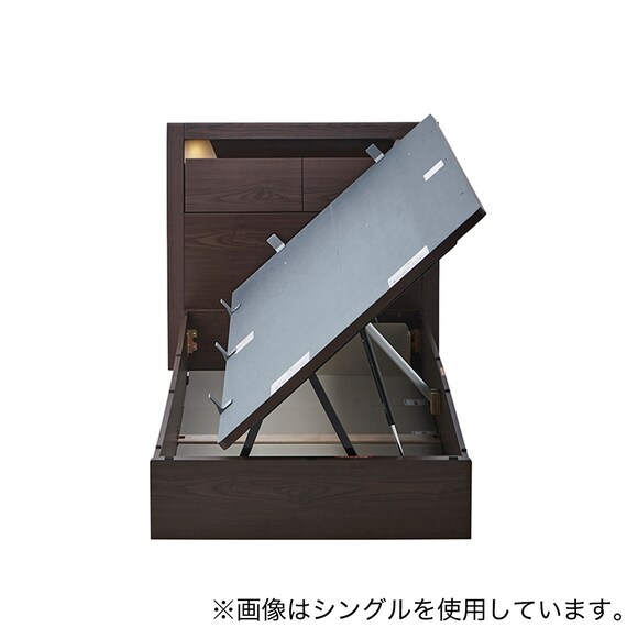 収納付きベッドフレーム シングル キャビネットタイプ (OP IB 宮・照明 