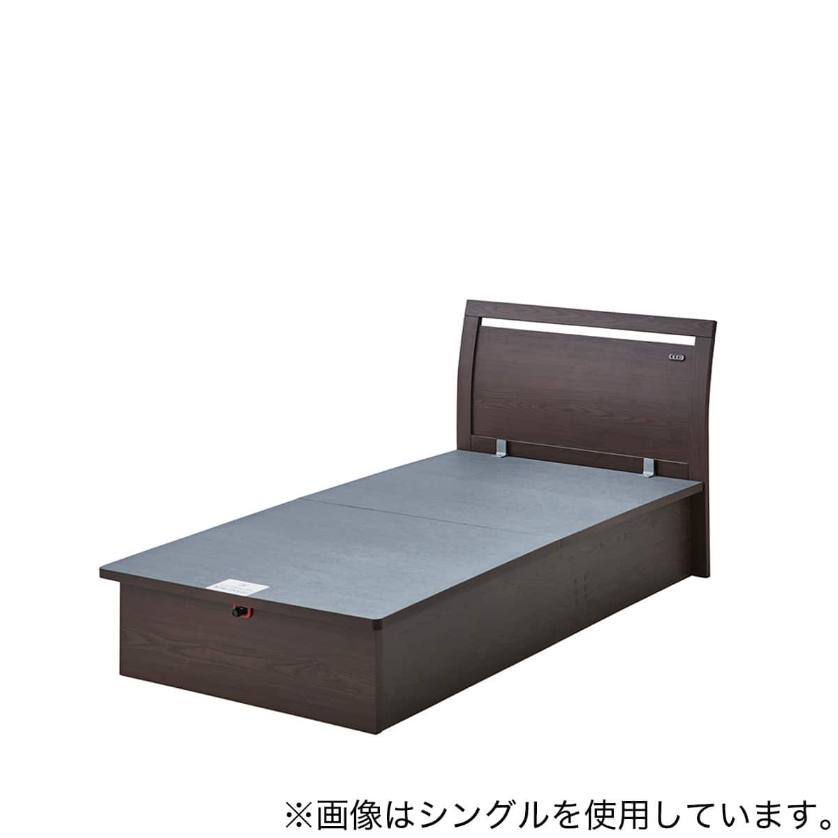 収納付きベッドフレーム シングル フラットタイプ (OP IB 縦開き 深型