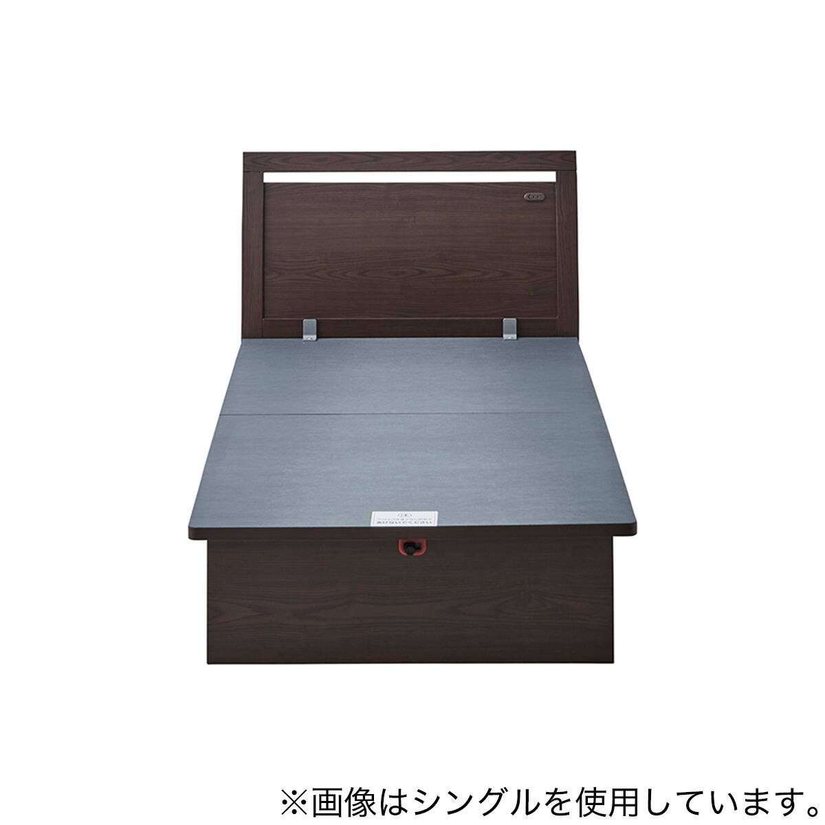 収納付きベッドフレーム シングル フラットタイプ (OP IB 縦開き 深型