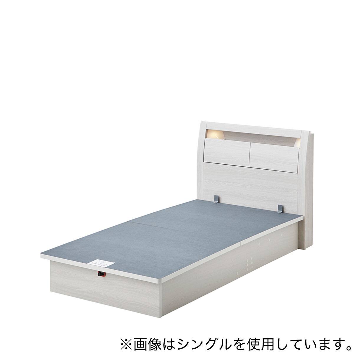 [本日〜近日引取希望]セミダブルベッドフレーム（白）世田谷区中町 ベッドフレーム セミダブル フラットタイプ (NS-001 LEG/LOW 床板 GW