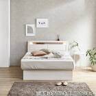 ダブルベッドフレーム(OP IB キャビネット 宮・照明付き よこ開き 深型 WW) 4枚目画像