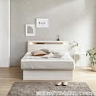 ダブルベッドフレーム(OP IB キャビネット 宮・照明付き よこ開き 深型 WW) 4枚目画像