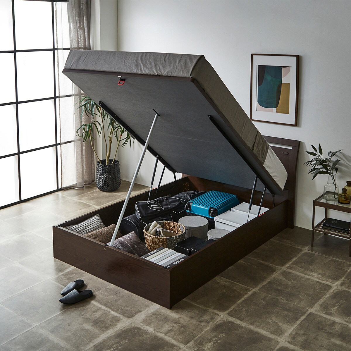 ダブルベッドフレーム(OP IB フラット たて開き 深型 MBR) | ニトリ