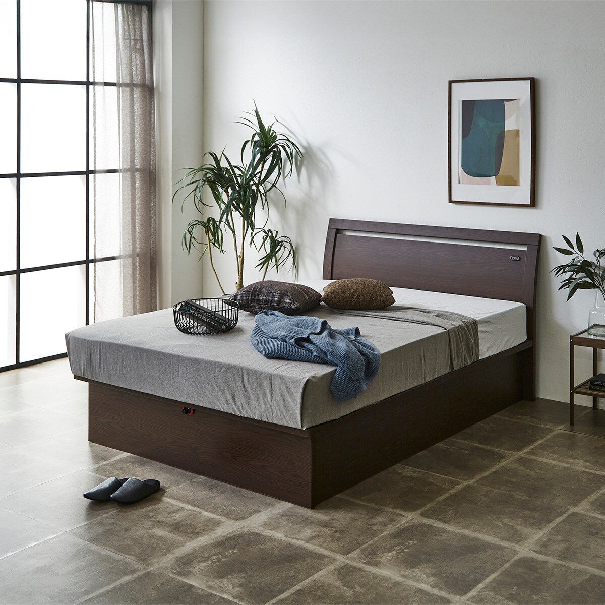 ダブルベッドフレーム(OP IB フラット たて開き 深型 MBR) | ニトリ