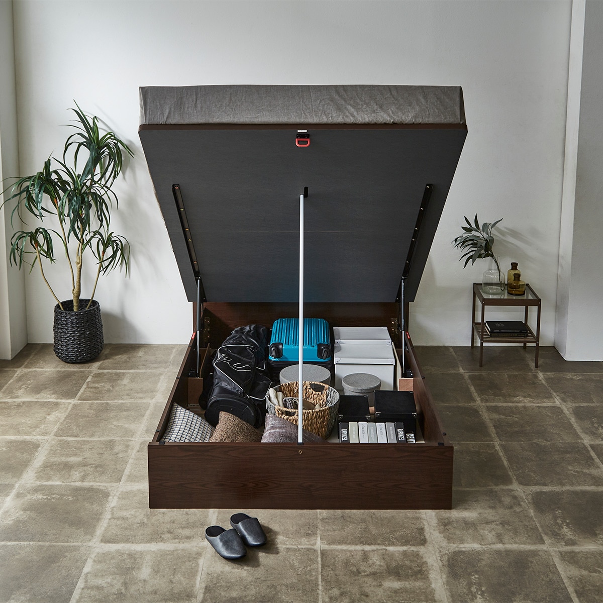 ダブルベッドフレーム(OP IB フラット たて開き 深型 MBR) | ニトリ