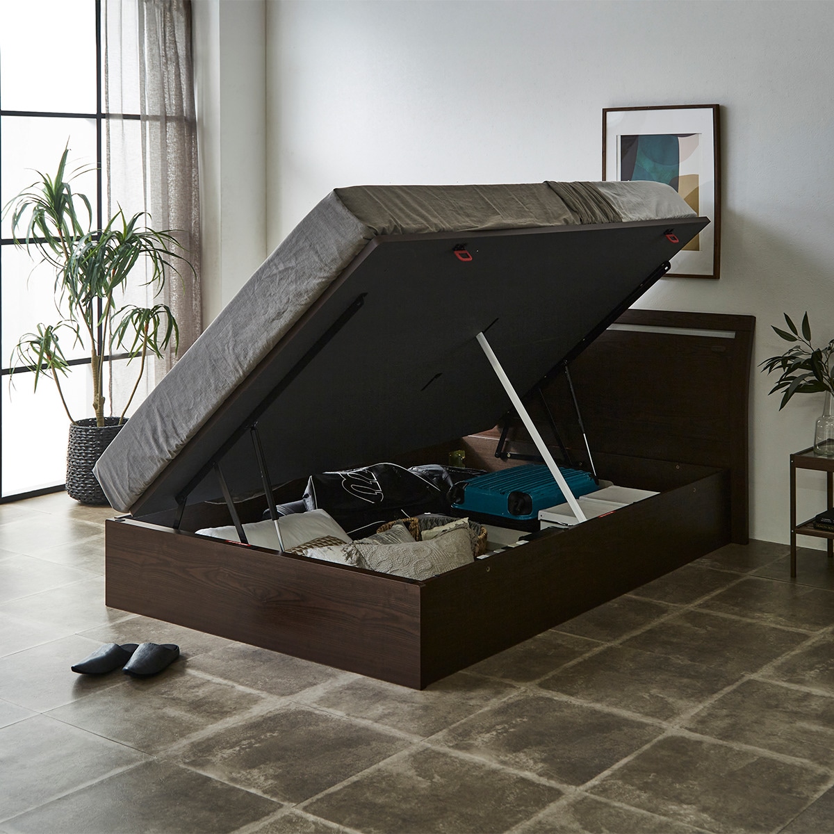 ダブルベッドフレーム(OP IB フラット よこ開き 深型 MBR) | ニトリ