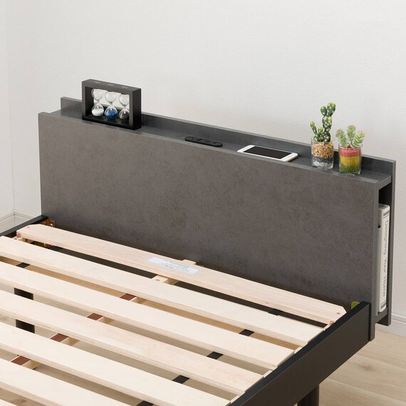 シングルすのこベッドフレームマットレスセット(BF501 GY/RX05EC） 5枚目画像