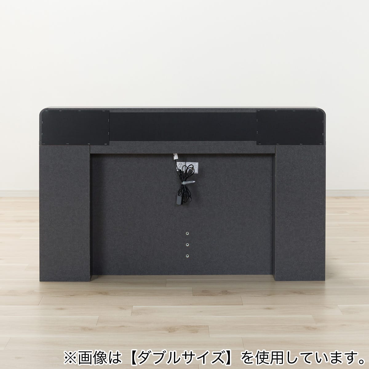 収納付きベッドフレーム シングル 仕切り棚・サイド収納・ライト付き