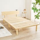 セミダブル棚付き 頑丈ロングすのこベッド (NA) 1枚目画像