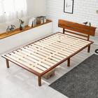 セミダブル棚付き 頑丈ロングすのこベッド (DBR) 1枚目画像