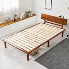 セミダブル棚付き 頑丈ロングすのこベッド (DBR) 1枚目画像