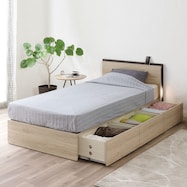 照明・コンセント付き収納ベッドフレーム