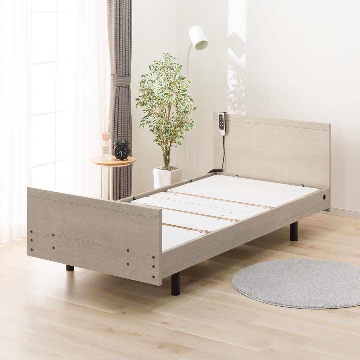 非課税】電動シングルベッドフレーム + マットレスセット(NS001 3M GW