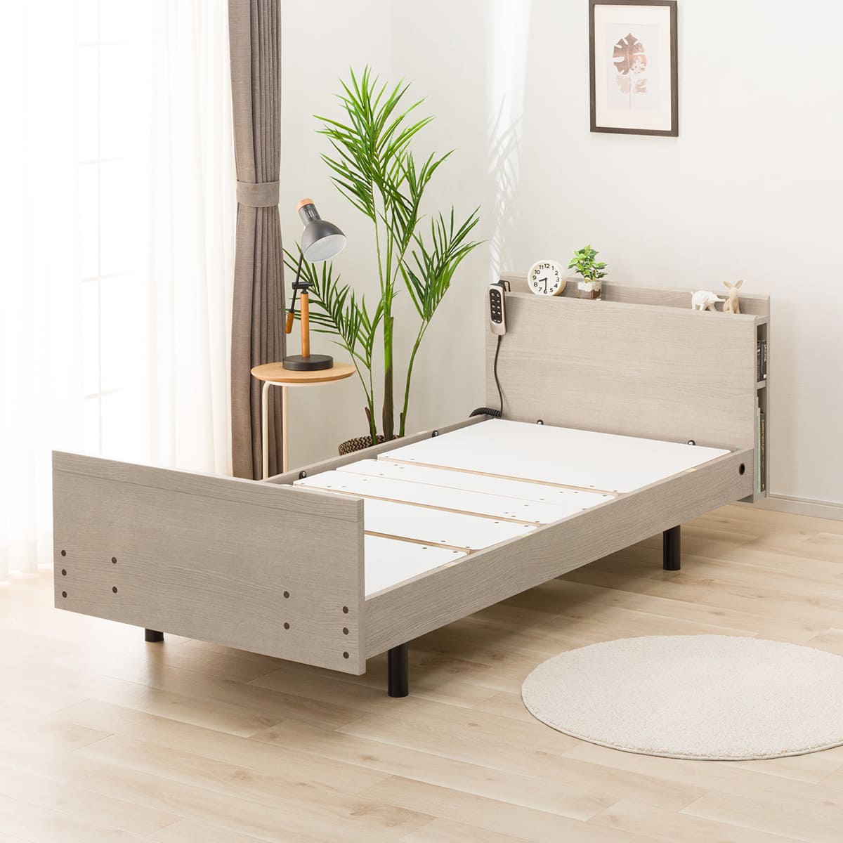非課税】電動シングルベッドフレーム + マットレスセット(NS003 3M GW