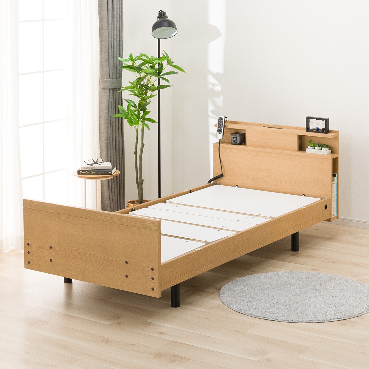 非課税】電動シングルベッドフレーム(NS004 3M LBR) | ニトリネット