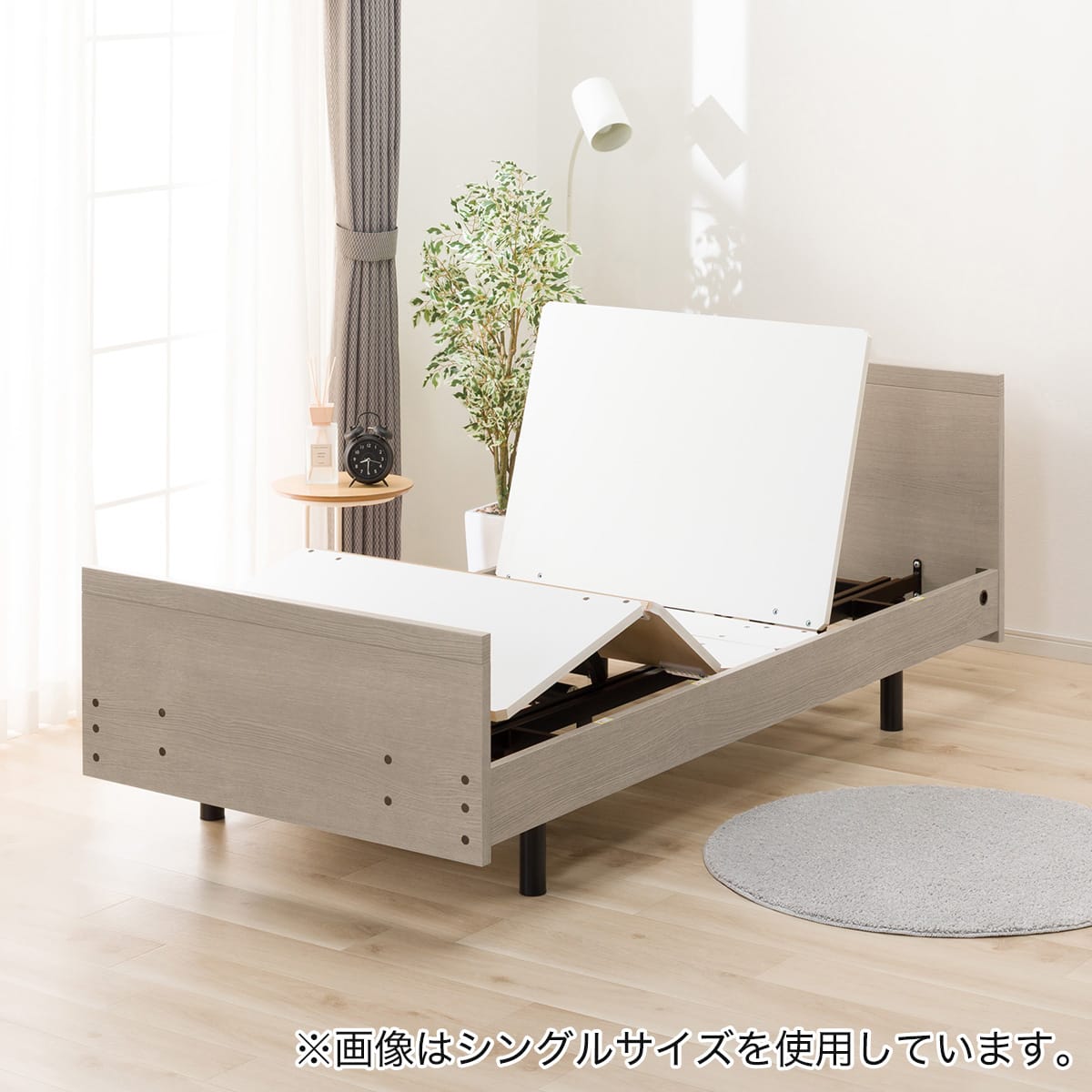 電動ベッドフレーム セミダブル (NS001 3M フラット 3モーター GW