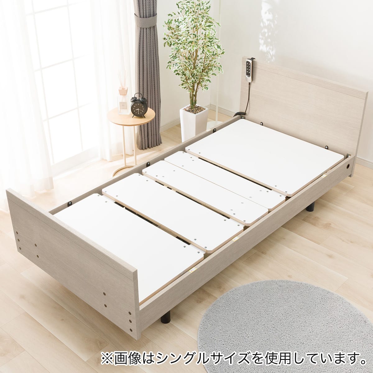 電動ベッドフレーム セミダブル (NS001 3M フラット 3モーター GW